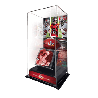 Tampa Bay Buccaneers Super Bowl Lv Champions Tall Display Case With Game Used Confetti