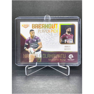 2024 NRL Elite Humole Olakau'atu Manly Sea Eagles Aaron Woods Breakout Player Pick BP 07/27 L/Ed 32/94