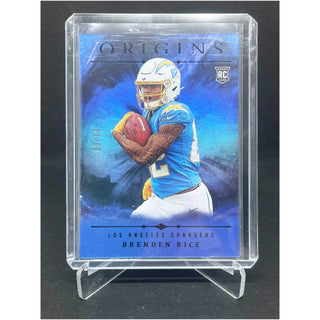 2024 Panini Origins Football Brenden Rice Chargers Blue RC 61/99