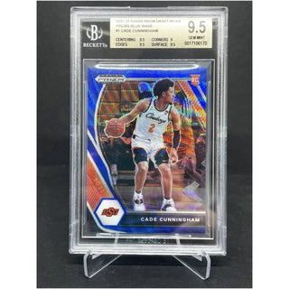 2021-22 Panini Prizm Draft Picks Blue Wave Cade Cunningham 122/249 RC BGS 9.5 Gem Mint