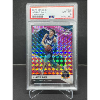 2020 Mosaic LaMelo Ball Camo Pink RC PSA NM-MT 8