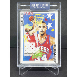 1990 NBA Hoops Charles Barkley Jersey Fusion Game Used Swatch #JF-CB88