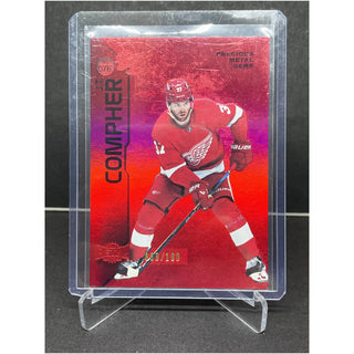 2023-24 SkyBox Metal Universe J.T. Compher Precious Metal Gems Red 003/100