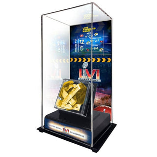 Los Angeles Rams Authentic Super Bowl LVI Champions Tall Display Case with Game-Used Confetti