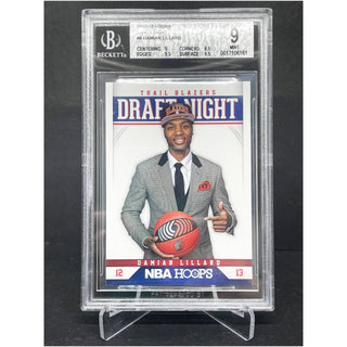 2012-13 Hoops Draft Night Damian Lillard Rookie BGS 9 Mint