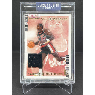 1993-94 Fleer Career Highlights Clyde Drexler Jersey Fusion Game Used Swatch #JF-CDDT