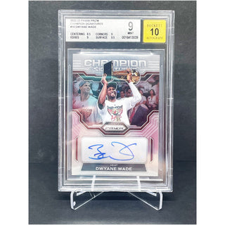 2022-23 Panini Prizm Champion Signatures Dwyane Wade BGS 9 Mint (10 Beckett Auto)