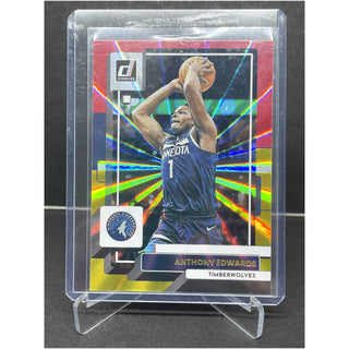 2022-23 Panini Donruss Anthony Edwards Red/Gold Laser Holo - No. 96