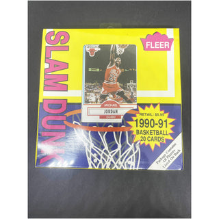 1990-91 Fleer Basketball SLAM DUNK Michael Jordan Factory Sealed 20 Card Box