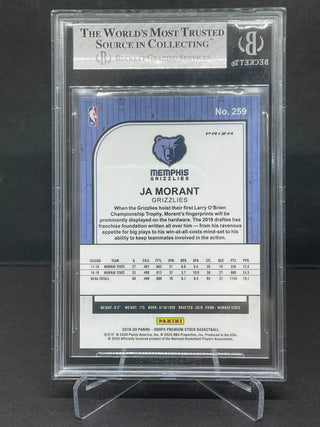 2019-20 Hoops Premium Stock Ja Morant Rookie Variations Flash BGS NM-MT 8