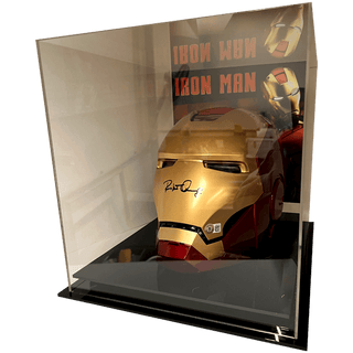 Robert Downey Jr. Signed 1:1 Scale Marvel Legends Iron Man Electronic Helmet Plus Custom Display Case