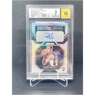 2022-23 Panini Prizm Sensational Signatures Mojo Prizm Jeremy Sochan Rookie BGS 9 Mint (10 Beckett Auto) /25