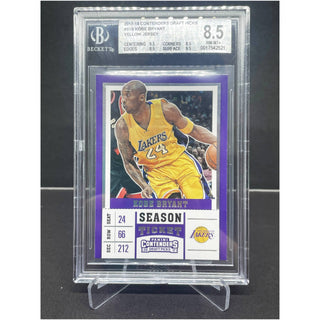 2017-18 Contenders Draft Picks Kobe Bryant Yellow Jersey BGS NM-MT+ 8.5