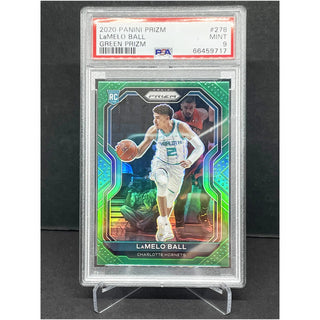 2020 Panini Prizm LaMelo Ball Green Prizm Rookie PSA Mint 9