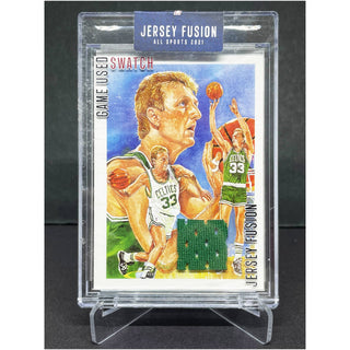 1990 NBA Hoops Larry Bird Jersey Fusion Game Used Swatch #JF-LBDT