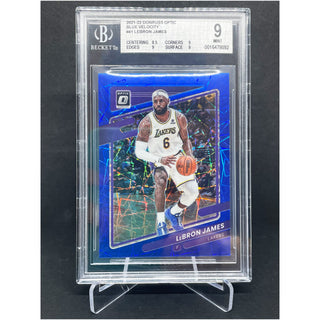 2021-22 Donruss Optic Blue Velocity Prizm LeBron James BGS 9 Mint