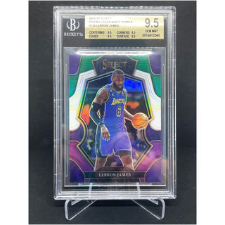 2022-23 Select Green White Purple LeBron James Prizm BGS 9.5 Gem Mint