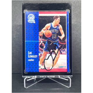 Fleer 1991-92 Luc Longley Signed Rookie Card Minnesota Timberwolves - No. 320