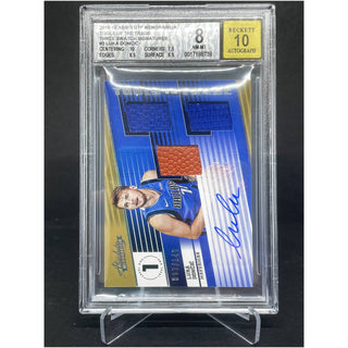 2018-19 Absolute Memorabilia Tools Of The Trade Three Swatch Signature Luka Doncic BGS NM-MT 8