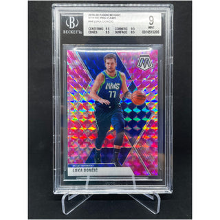 2019-20 Panini Mosaic Pink Camo Luka Doncic BGS 9 Mint