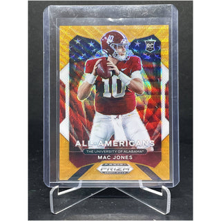 2021 Panini Prizm Draft Picks Mac Jones All-Americans Orange Wave RC 20/75