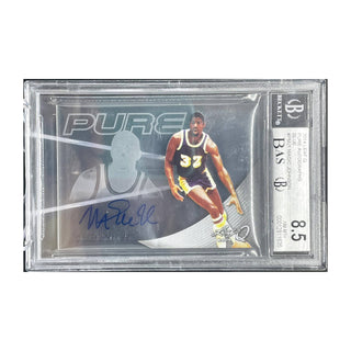 2014 LEAF Q Pure Autographs Blue Magic Johnson BAS 8.5 NM-MT+