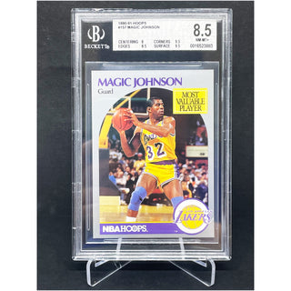 1990-91 Hoops Magic Johnson MVP BGS 8.5 NM-MT+