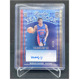 2023-24 Donruss Elite Marcus Sasser Rookie Year Book Gold Auto 02/10