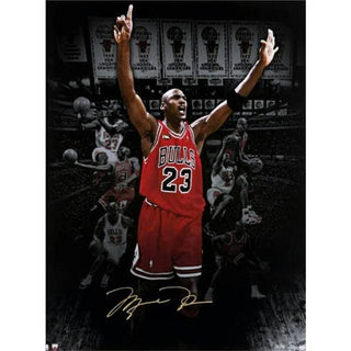 Michael Jordan signed "6 Banners" Limited Edition Print Framed