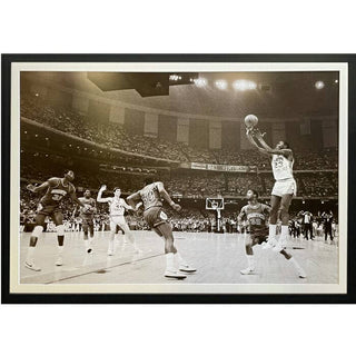 Michael Jordan North Carolina Last Shot Poster Framed