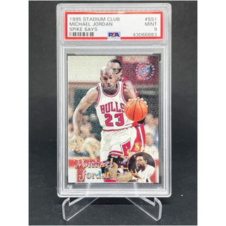 1995 Stadium Club Michael Jordan Spike Says PSA Mint 9