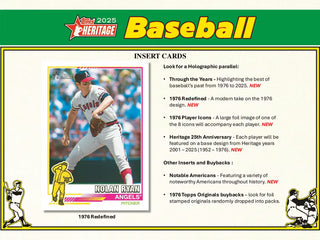 2025 Topps Heritage Baseball 8-Pack Blaster Box