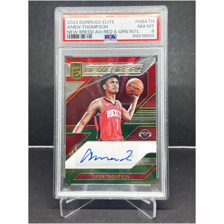 2023 Donruss Elite Amen Thompson New Breed Red & Green PSA NM-MT 8