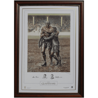 "The Gladiators" Print Signed Provan And Summons Framed