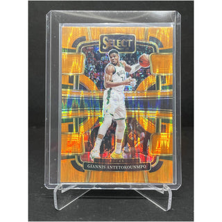 2023-24 Panini Select Giannis Antetokounmpo Concourse Orange Flash Prizm - No. 60