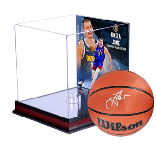 Nikola Jokic 2024 MVP Autographed Wilson Basketball in Display Case