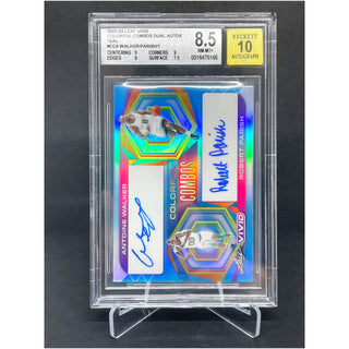 2022-23 Leaf Vivid Colorful Combos Dual Auto Teal Walker/Parish 1/1 BGS 8.5 NM-MT+