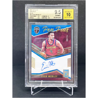 2021-22 Elite Pen Pals Blue Evan Mobley Rookie Auto BGS 9.5 Gem Mint /35