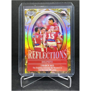 2024 NRL Elite Redcliffe Dolphins Reflections Gold RFG 09/34 L/Ed 018/112