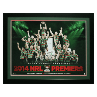 2014 South Sydney Rabbitohs Celebration Signed Adam Reynolds Framed