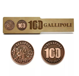 GALLIPOLI CENTENARY TRENCH ART COMMEMORATIVE TWO UP SET