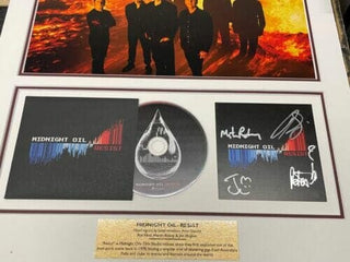 Midnight Oil Band Signed "Resist" CD Collage Framed