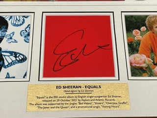 Ed Sheeran Signed "Equals Standard CD" Framed