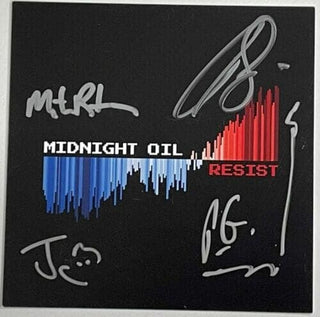 Midnight Oil Band Signed "Resist" CD Collage Framed