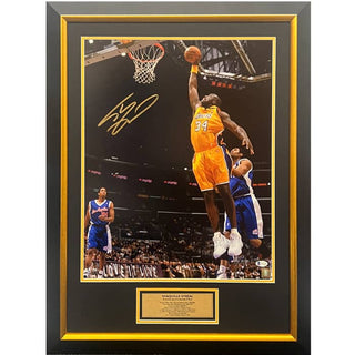 Shaquille O'Neal Signed La Lakers Vs Clippers 16" X 20" Photo Framed