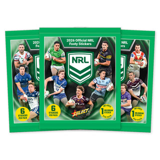 3 x 2026 Official NRL Footy Sticker packs