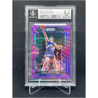 2021-22 Panini Prizm Purple Wave John Stockton BGS 8.5 NM-MT+