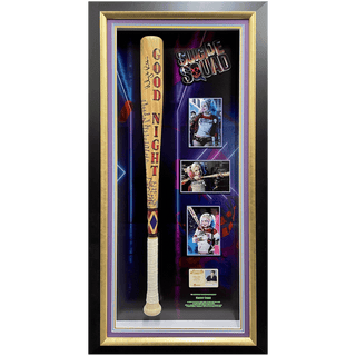 Margot Robbie Signed Suicide Squad Harley Quinn Good Night Baseball bat Framed