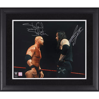 Undertaker &"Stone Cold" Steve Austin Autographed In Ring Face-Off Framed