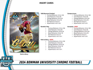 2024 Bowman University Chrome Football Blaster Box
